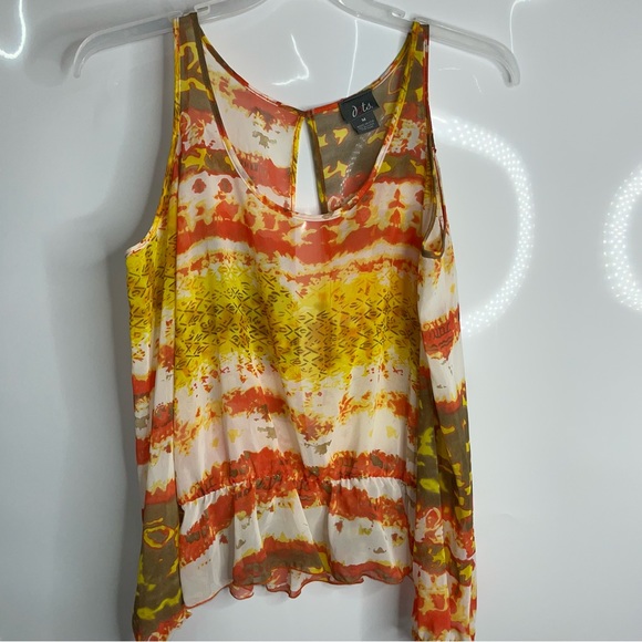 Cold Shoulder Split Open Back Blouse sz M - Picture 2 of 13